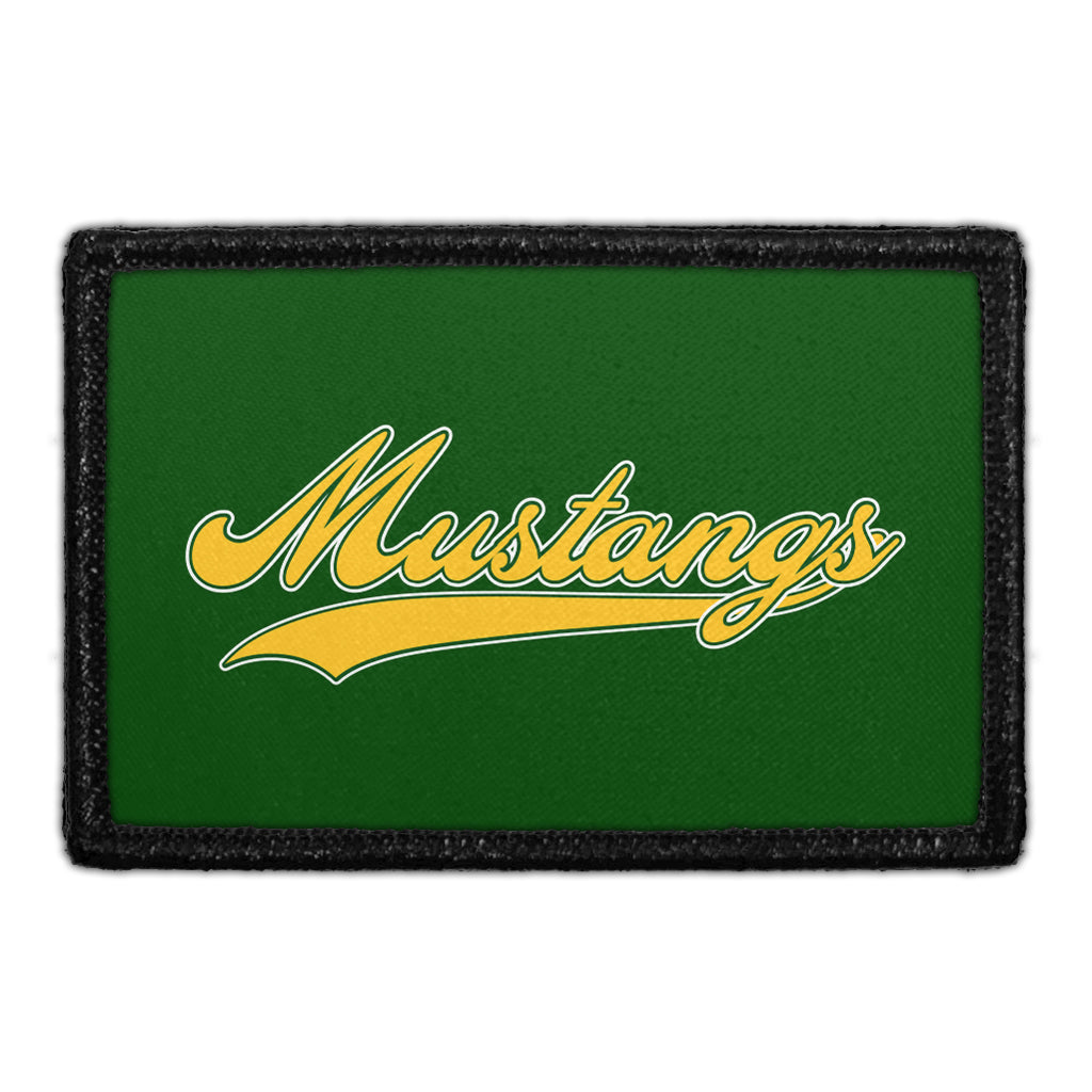 Mira Costa - Mustangs Yellow Script Text  - Removable Patch