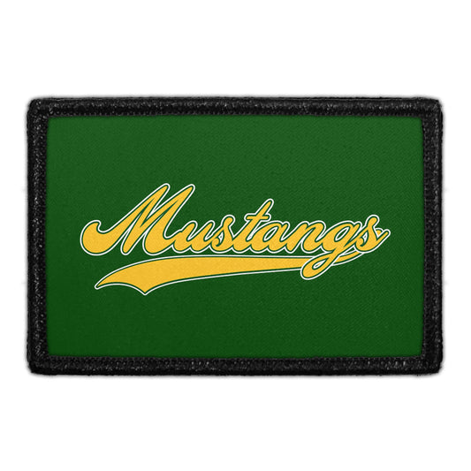 Mira Costa - Mustangs Yellow Script Text  - Removable Patch