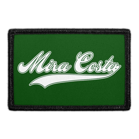 Mira Costa Script Text - White - Removable Patch