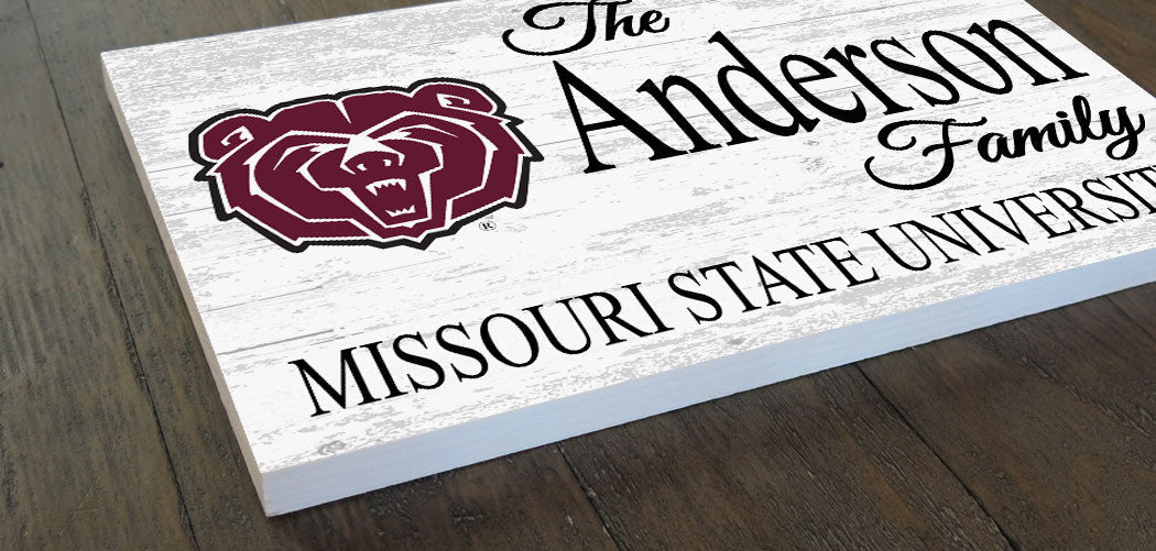 Missouri State Family Name Sign – Personalized Wood Plaque for Alumni or Graduation