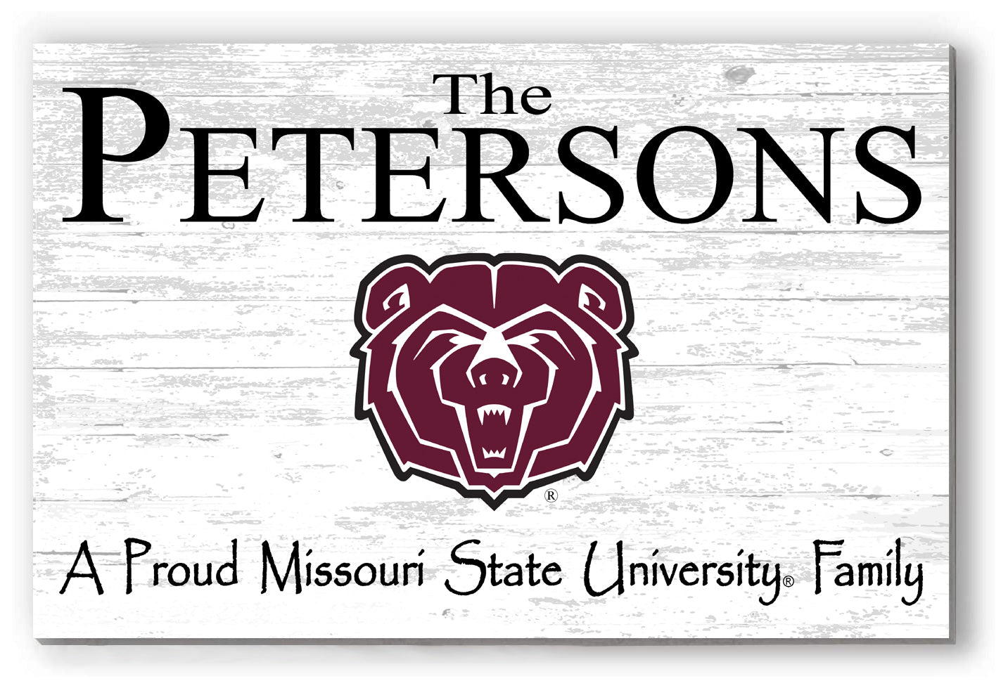 Missouri State Family Name Sign – Personalized Wood Plaque for Alumni or Graduation