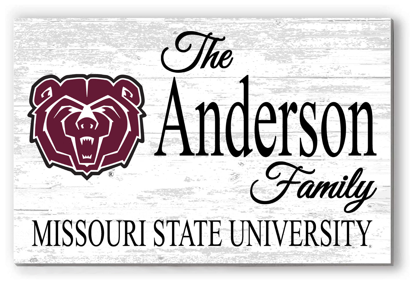 Missouri State Family Name Sign – Personalized Wood Plaque for Alumni or Graduation