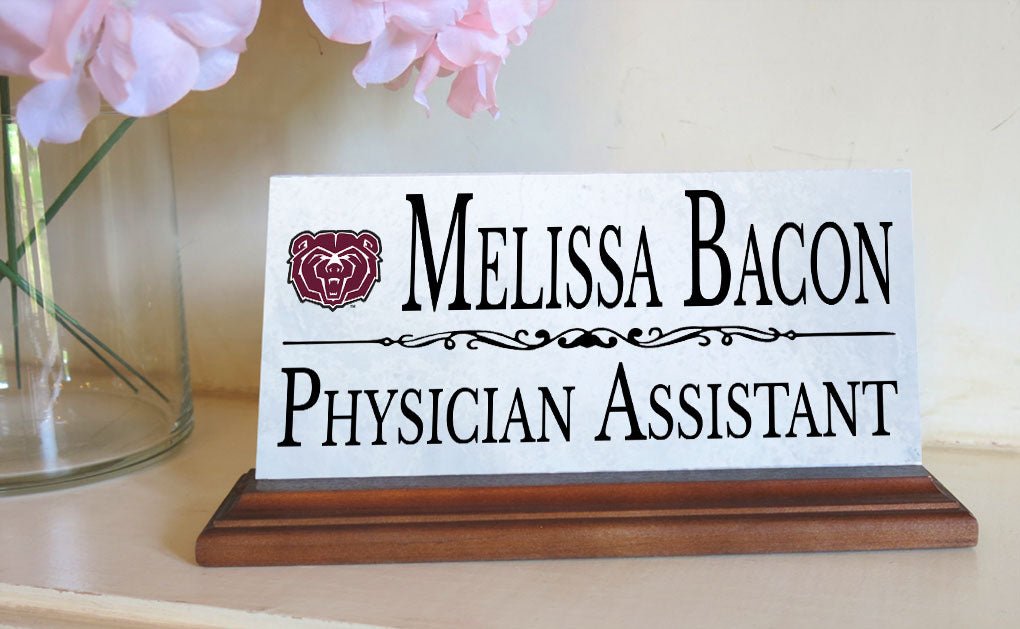 Missouri State University Desk Nameplate – Custom Marble Name Sign