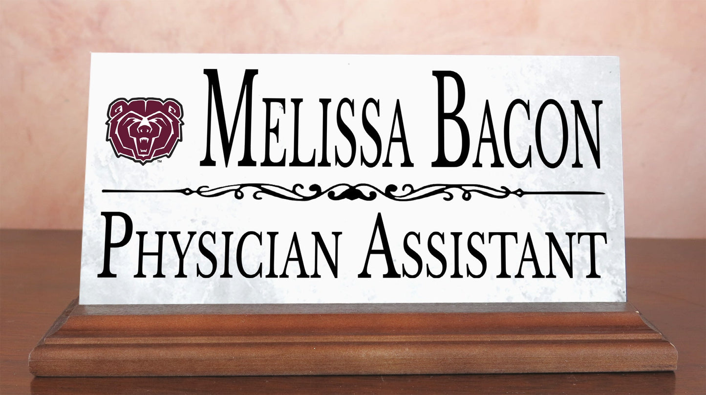 Missouri State University Desk Nameplate – Custom Marble Name Sign