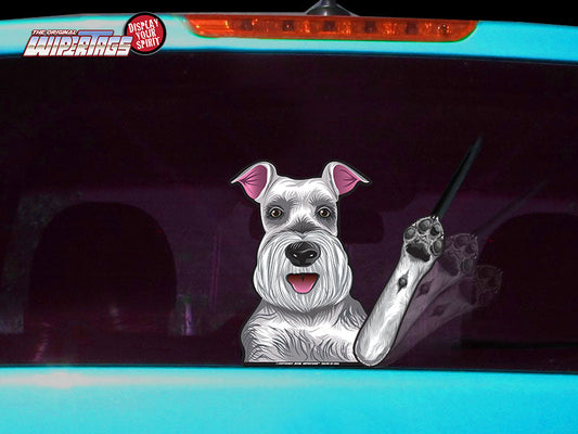 Missy the Schnauzer Waving Dog WiperTags