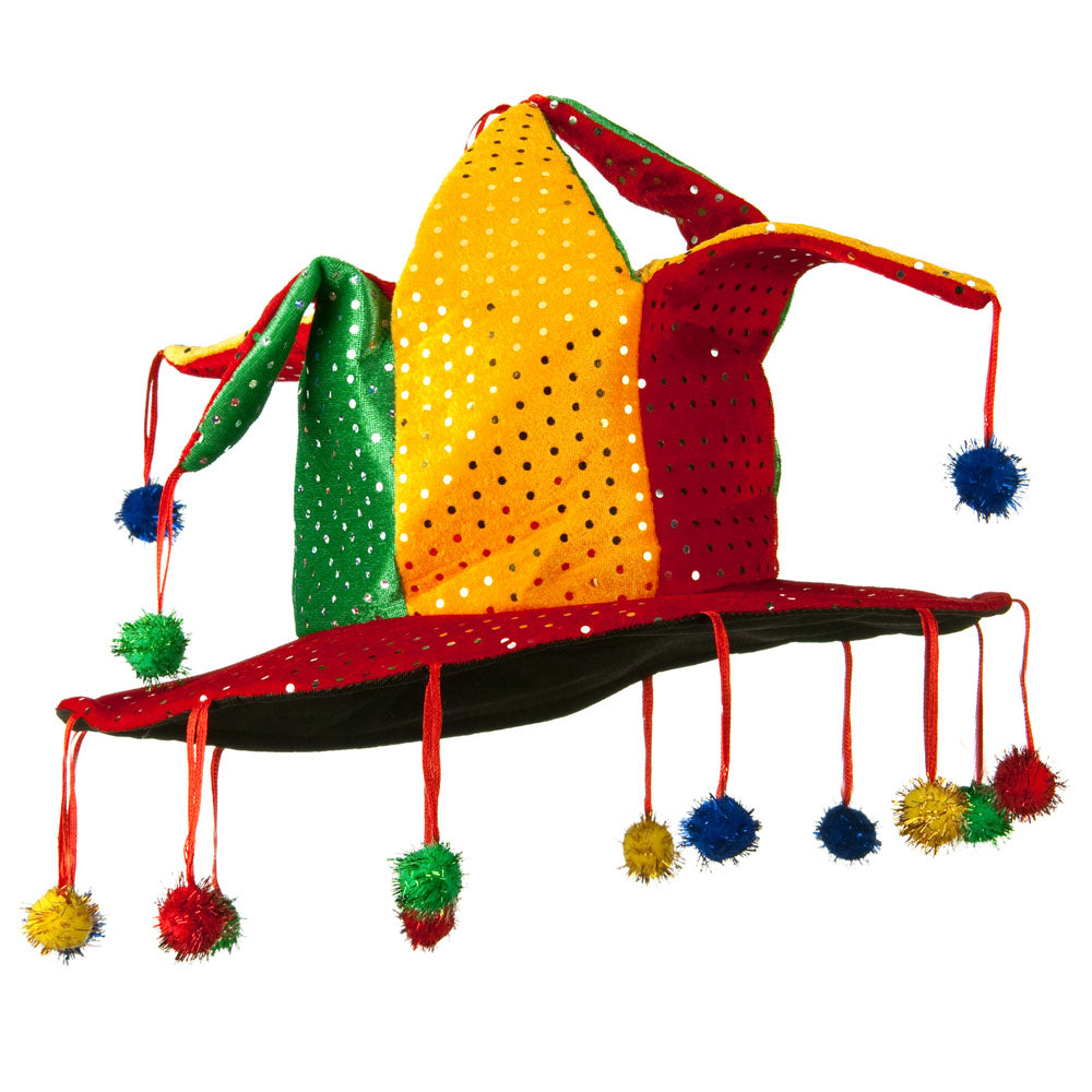 Multi Color Sequined Jester Hat