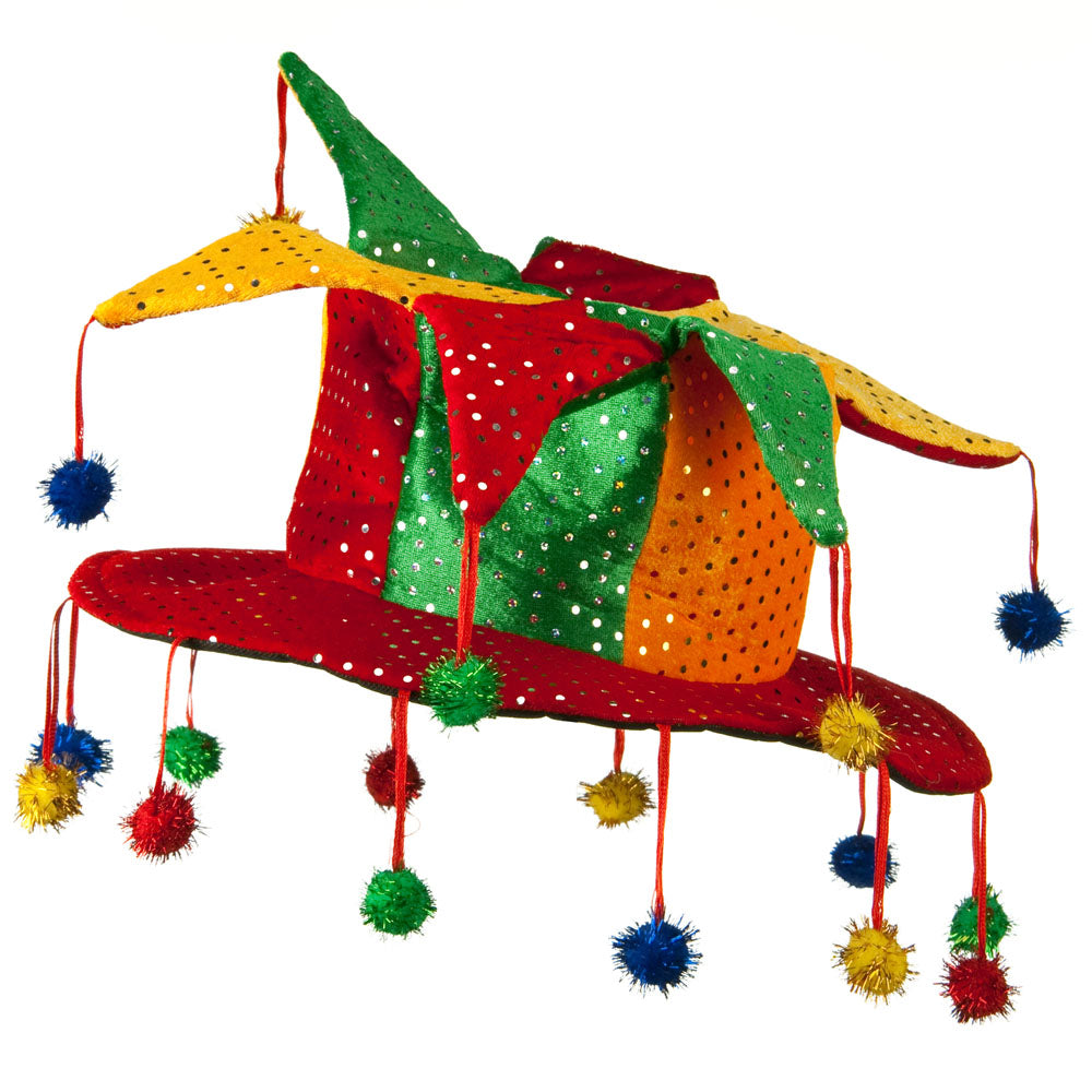 Multi Color Sequined Jester Hat