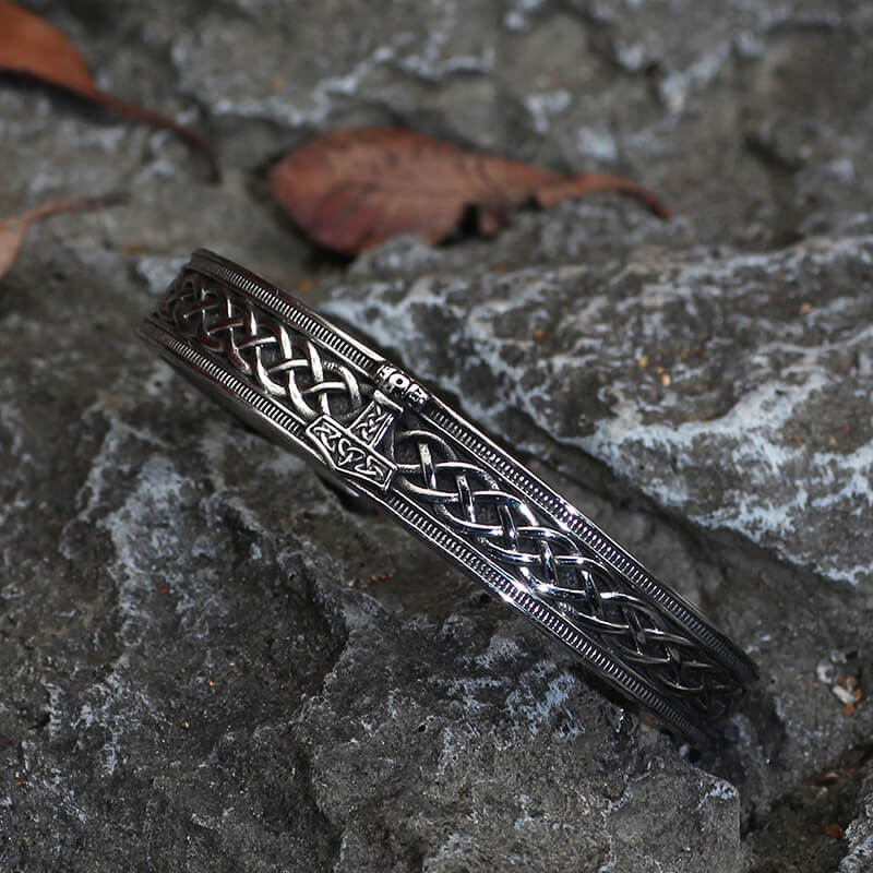 Mjölnir Hammer Stainless Steel Viking Cuff Bracelet