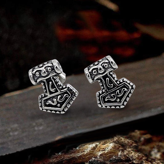 Mjöllnir Hammer Stainless Steel Viking Earring