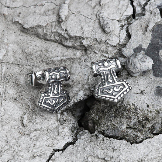 Mjöllnir Hammer Stainless Steel Viking Earring