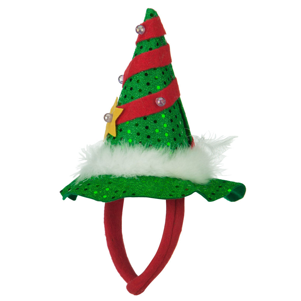 Mini Light up Christmas Tree Headband