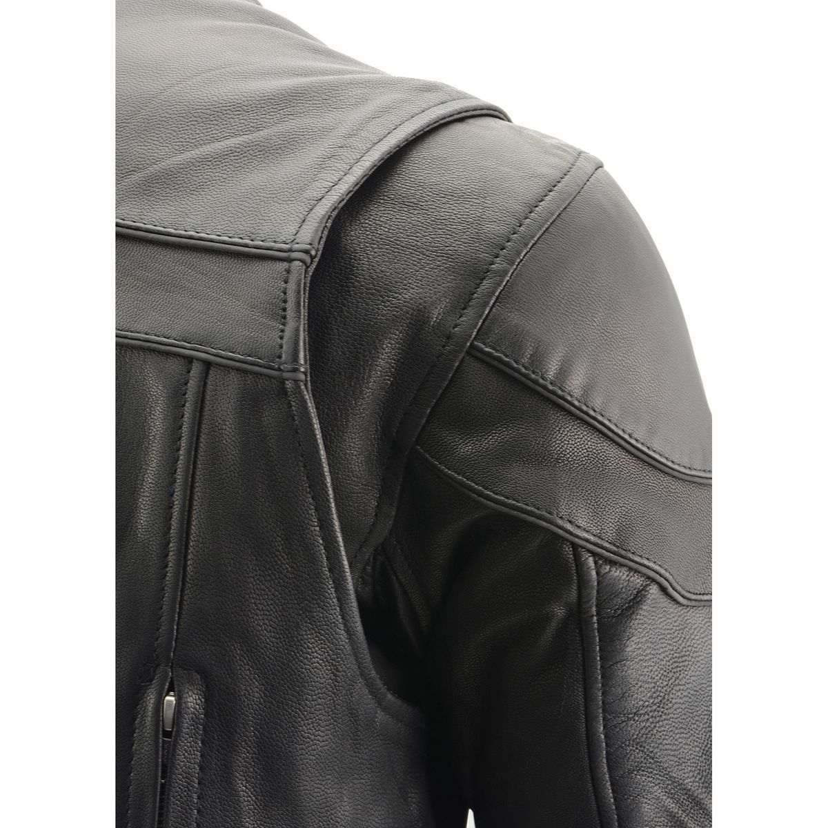 Milwaukee Leather MLM1526 Men's Stay Cool Black Premium Leather Sporty Motorcycle Jacket w/ Cool-Tec Leather Treatement