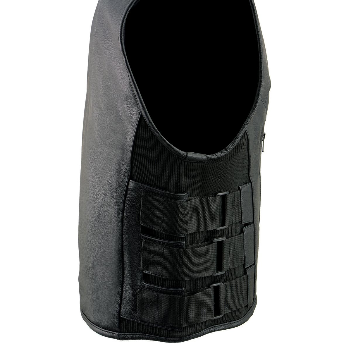 Milwaukee Leather MLM3500 Men's Swat Style Rider Leather Vest w/ Single Panel Back for Club Patches