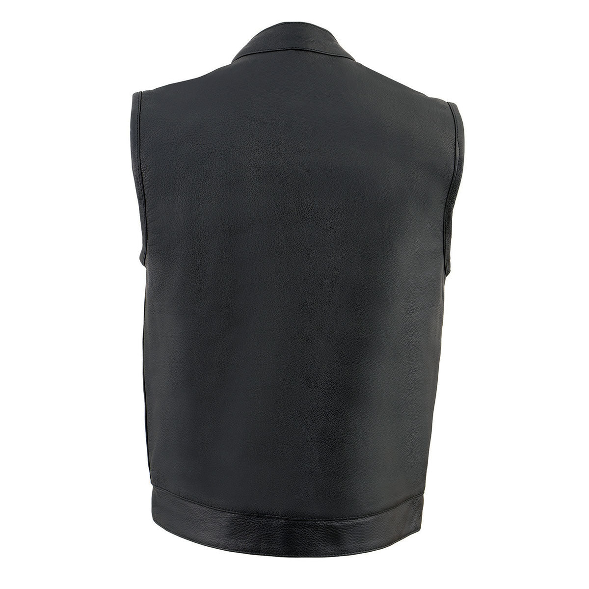 Milwaukee Leather Men's MLM3514 Black Premium Dual Closure Club Style Motorcycle Vest w/ Cool-Tec Leather Treatment