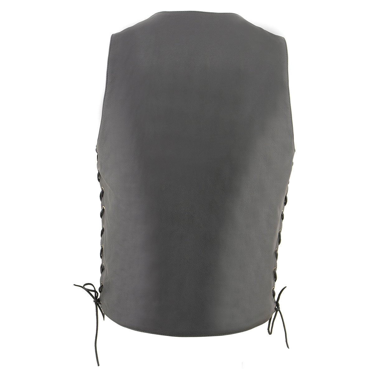 Milwaukee Leather MLM3541 Men's Roulette Black Premium Leather 10 Pocket Motorcycle Vest w/ Cool-Tec Leather Treatment