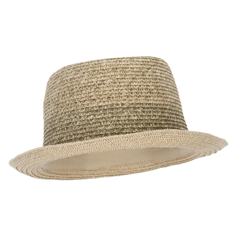 Men's Multi Tweed Paper Braid Pork Pie Fedora Hat