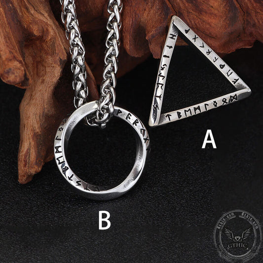 Mobius Strip Runes Stainless Steel Viking Pendant