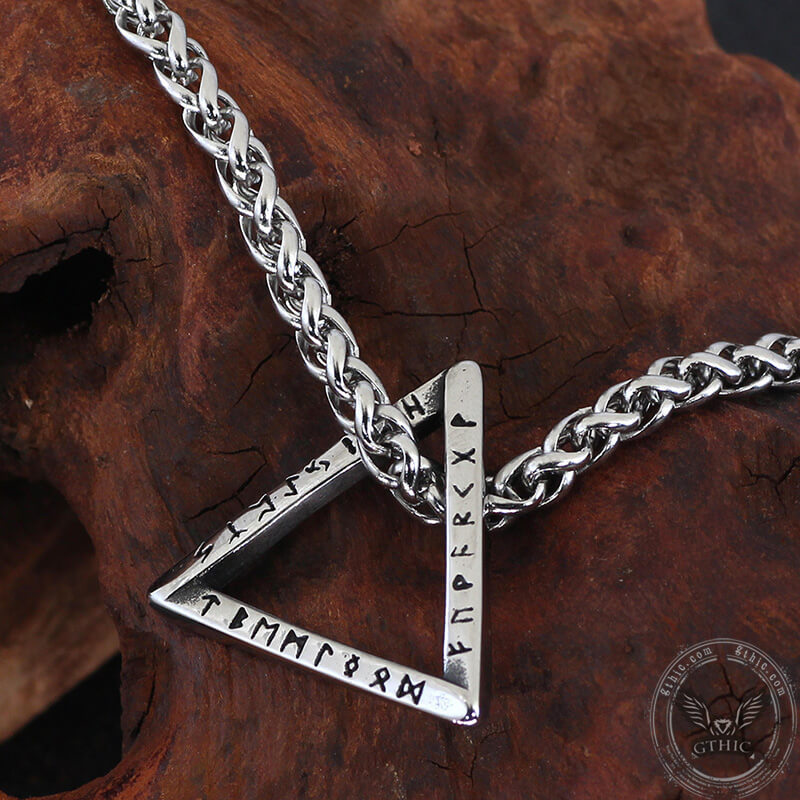 Mobius Strip Runes Stainless Steel Viking Pendant