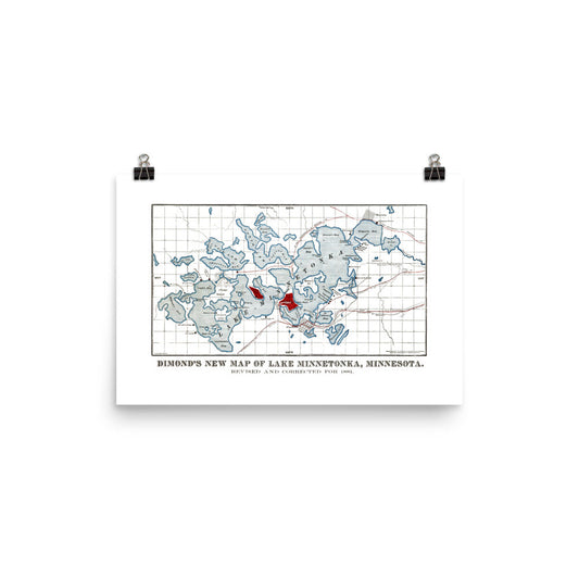 Lake Minnetonka 1881 Map Print