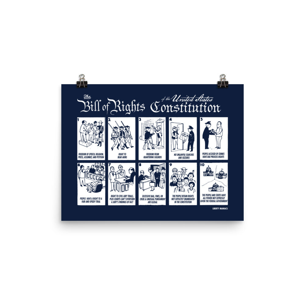 Illustrated Bill of Rights Poster