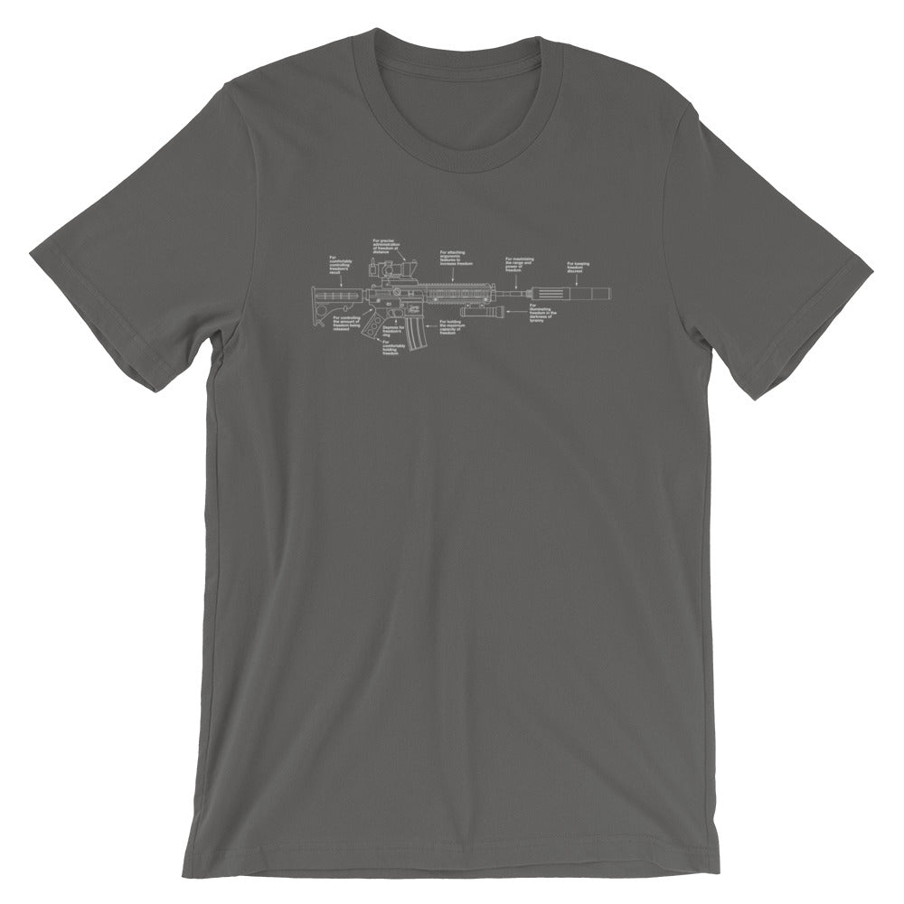 Components of Freedom Carbine Schematic T-Shirt