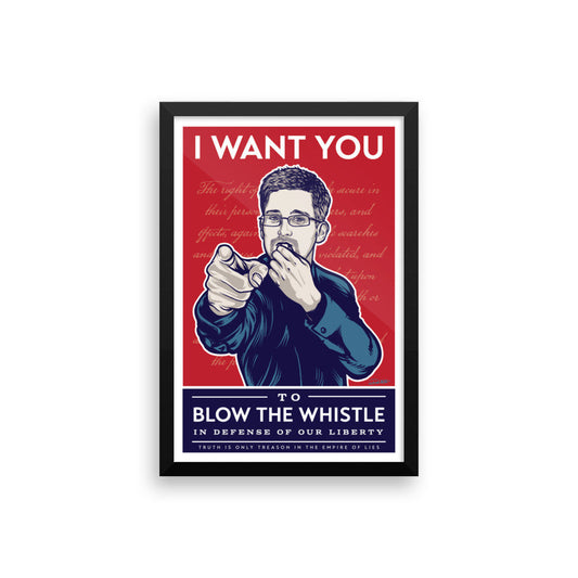 I Want You To Blow The Whistle Edward Snowden Framed Print
