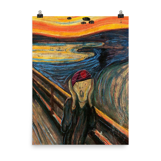 Screaming Airborne Man Poster