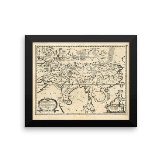 Silk Road Framed Map