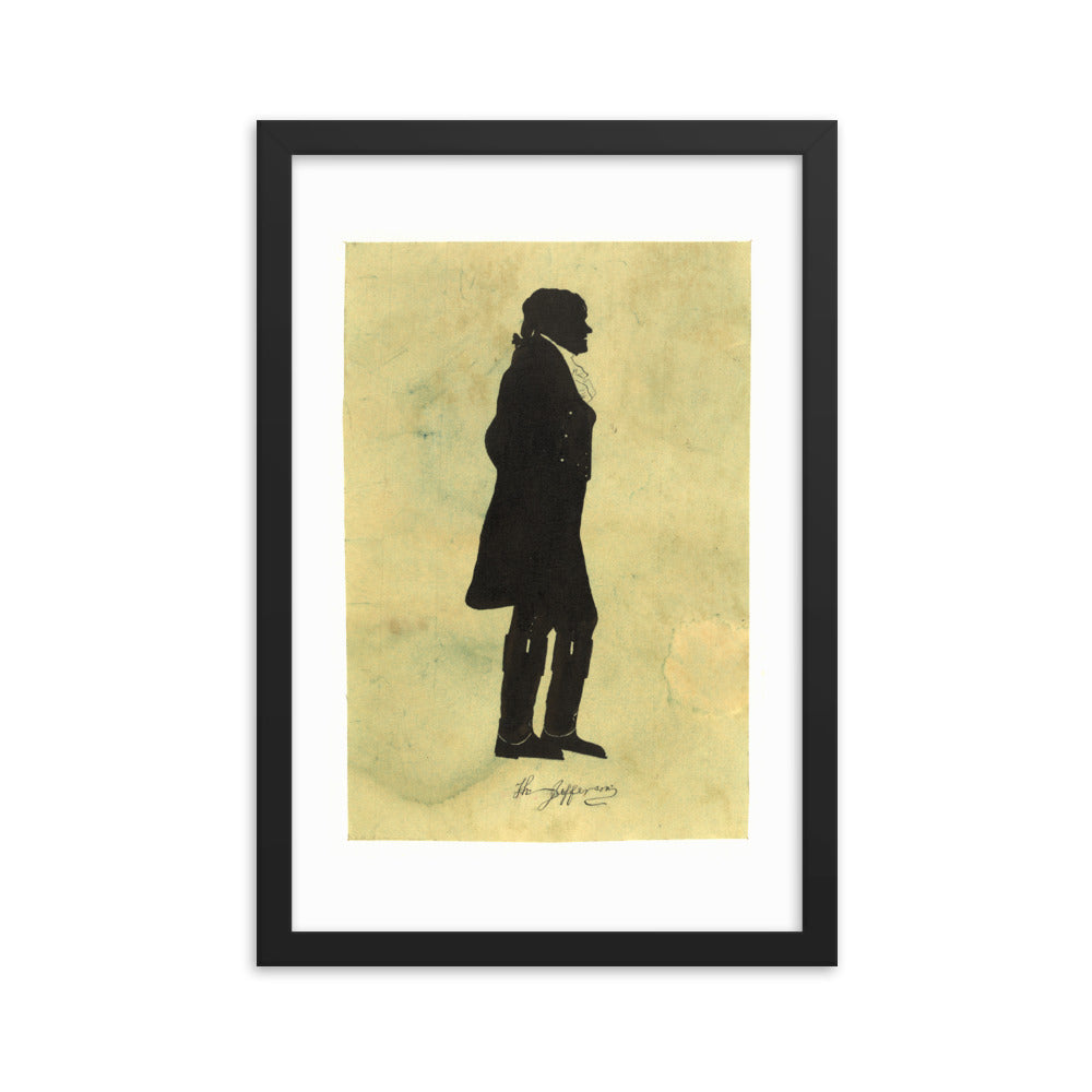 Thomas Jefferson Silhouette by John Marshal Framed Print