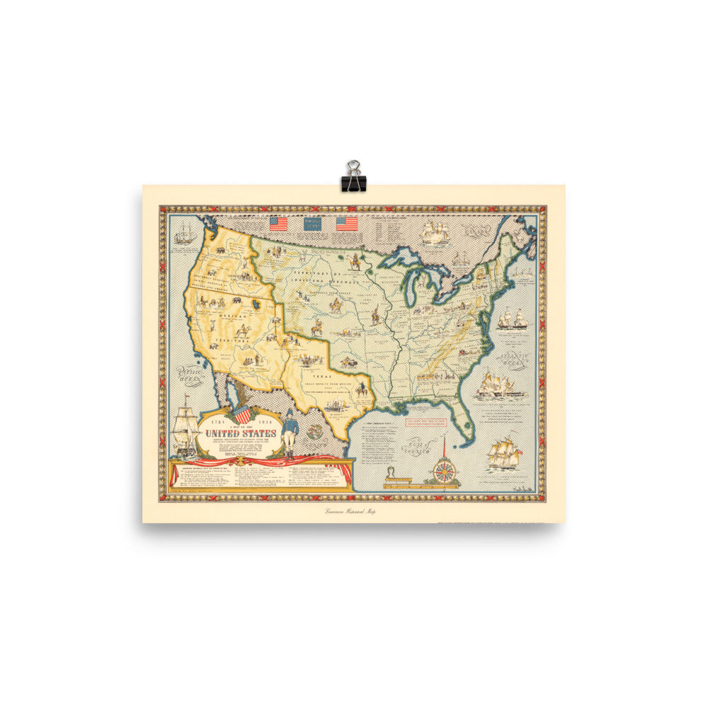 Historical Map of the United States After the Louisiana Purchase