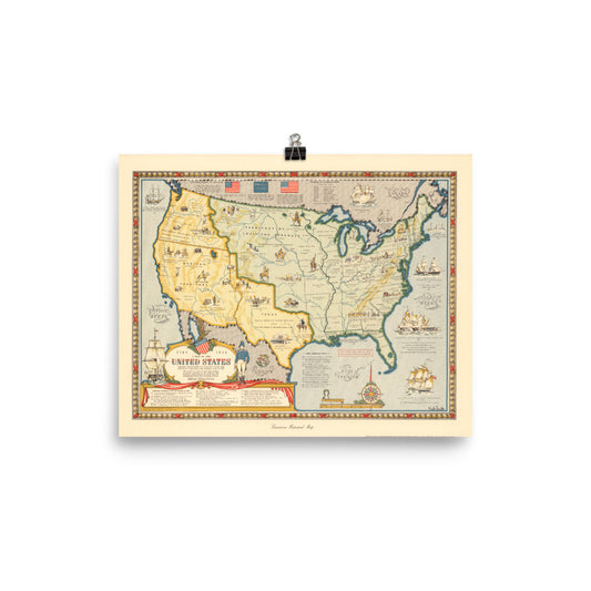 Historical Map of the United States After the Louisiana Purchase