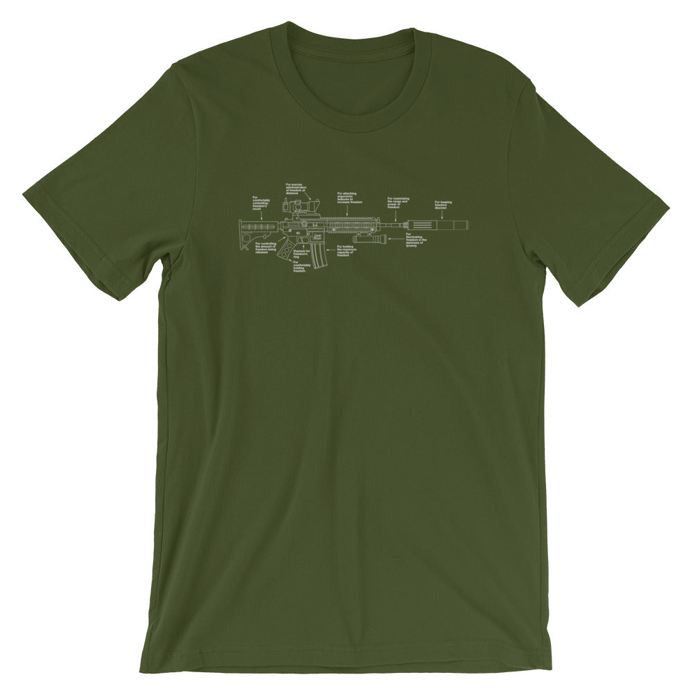 Components of Freedom Carbine Schematic T-Shirt