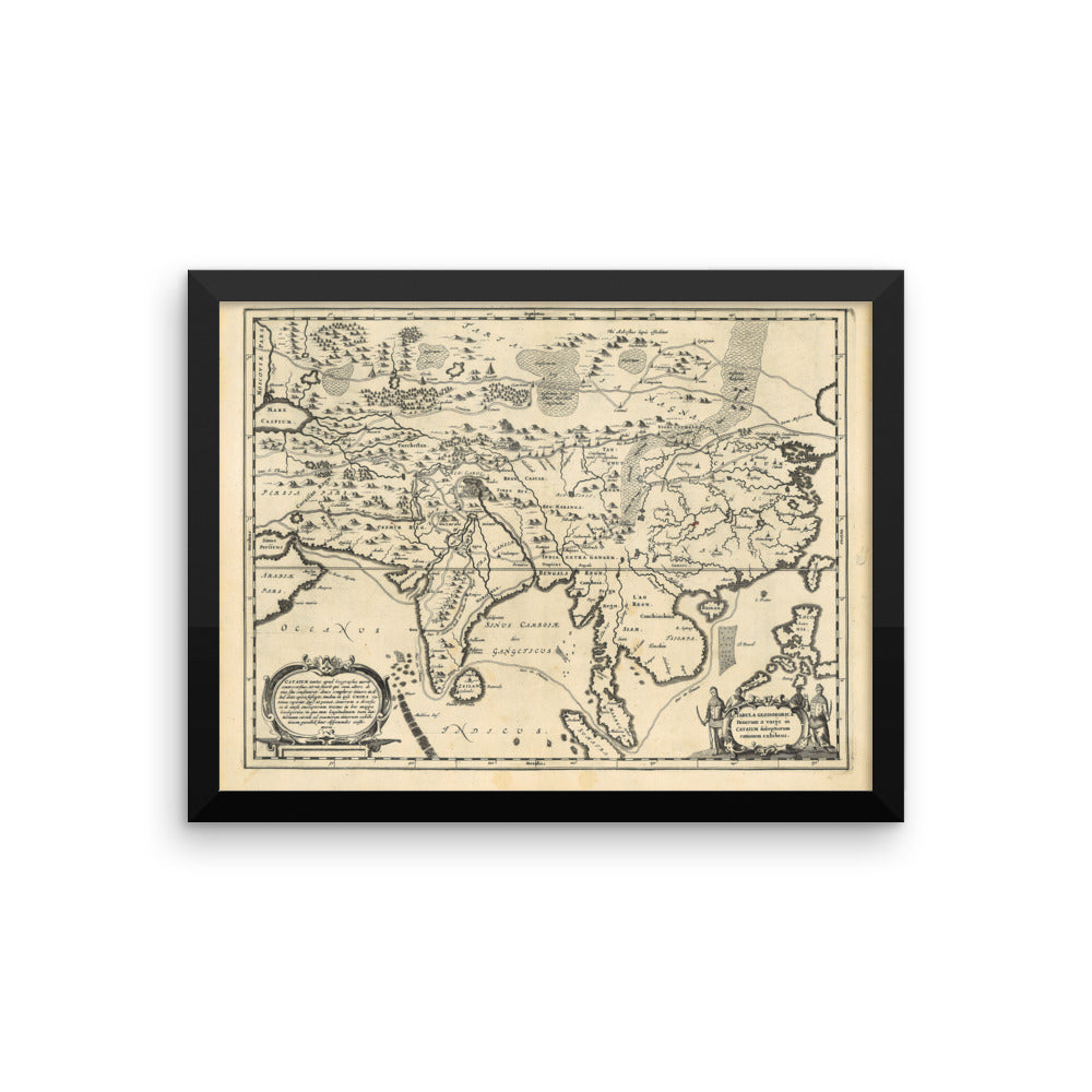 Silk Road Framed Map