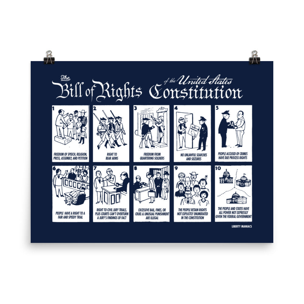 Illustrated Bill of Rights Poster