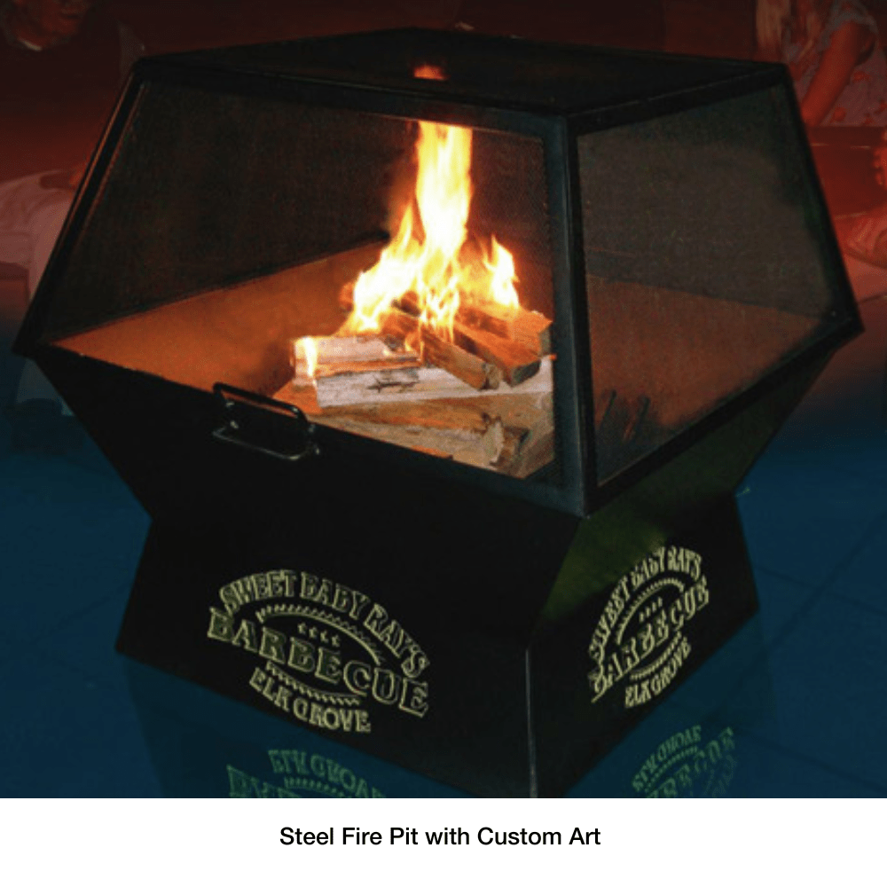 Modern Blaze Square Steel Fire Pit