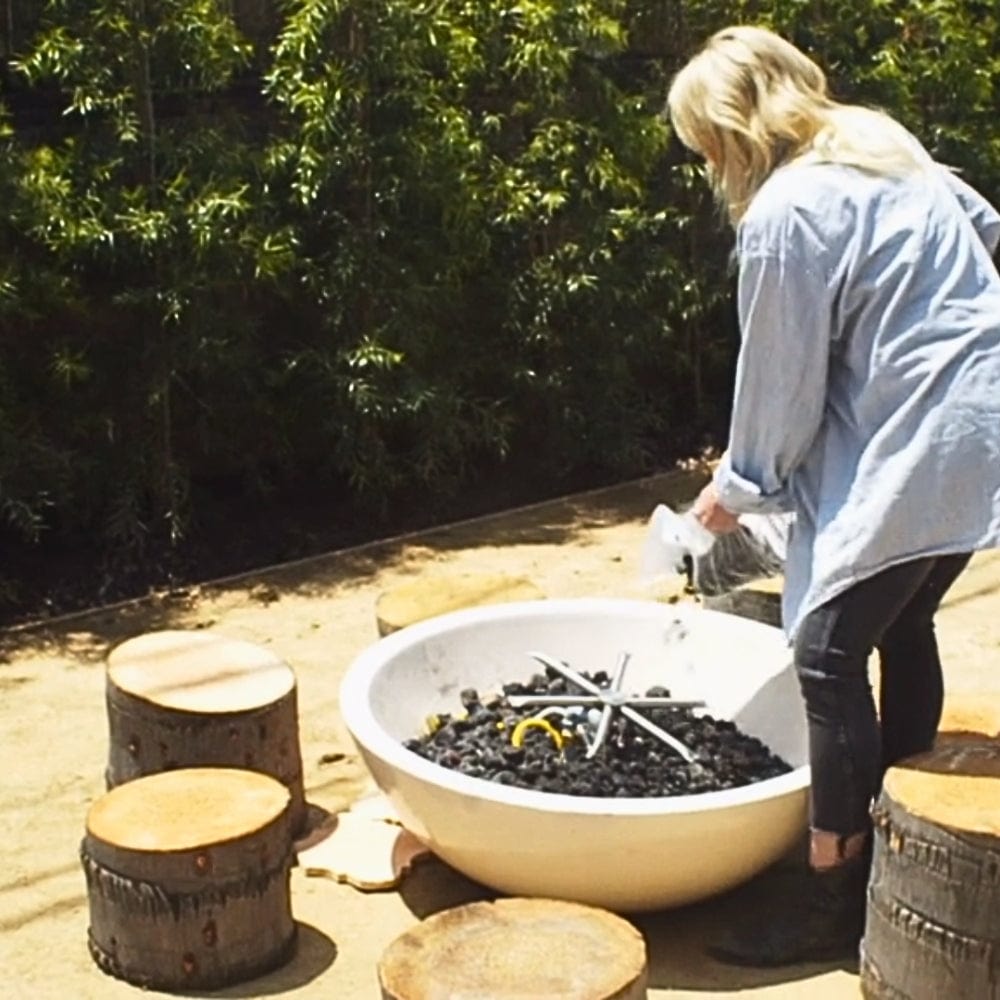 Modern Blaze Smooth Concrete Gas Fire Bowl - 27-Inch to 76-Inch Sizes