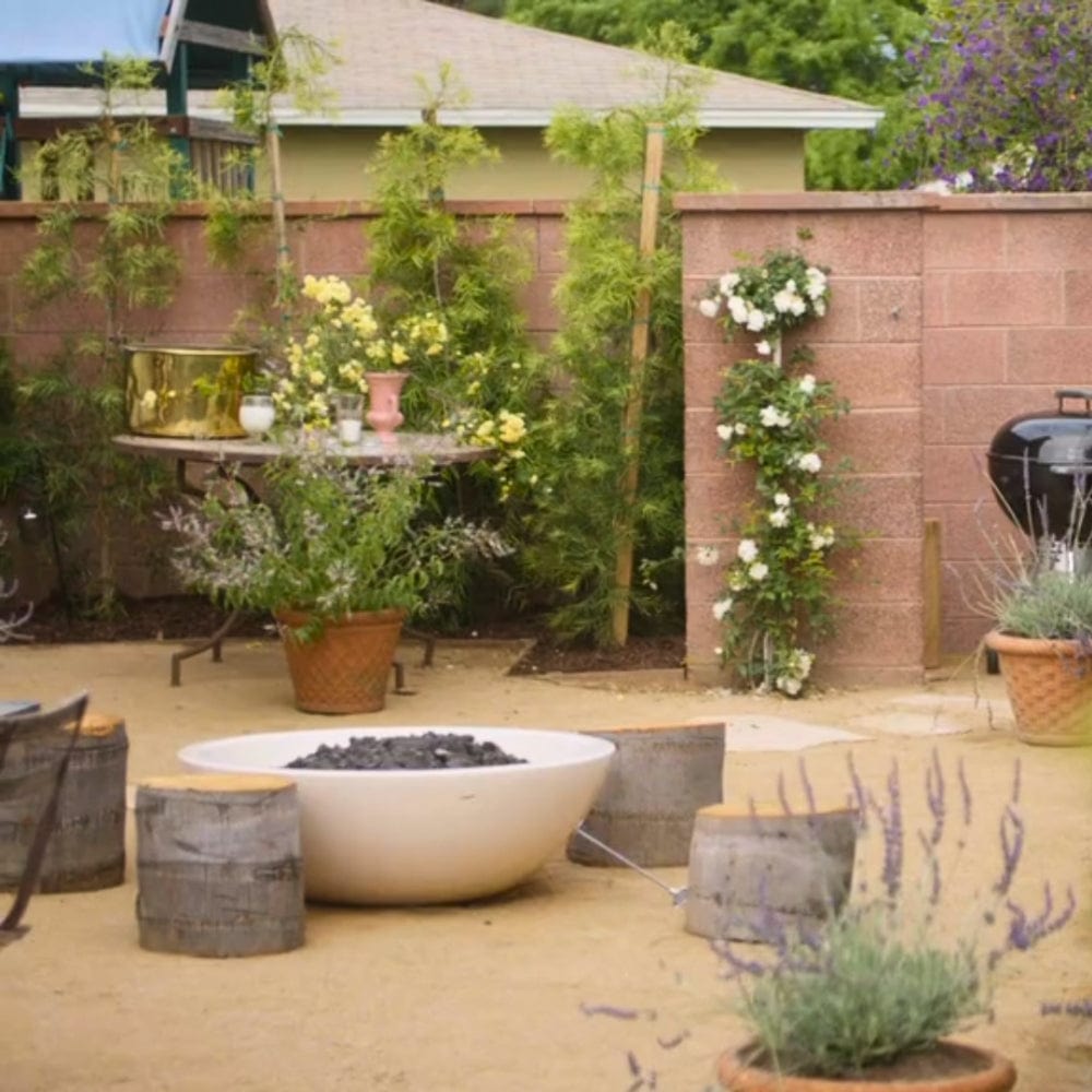 Modern Blaze Smooth Concrete Gas Fire Bowl - 27-Inch to 76-Inch Sizes