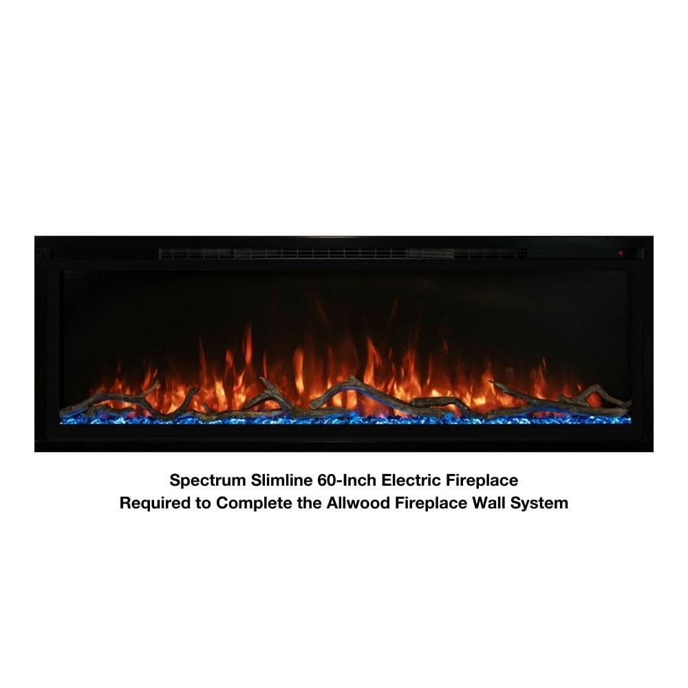 Modern Flames Allwood Fireplace Wall System for Spectrum Slimline Electric Fireplace