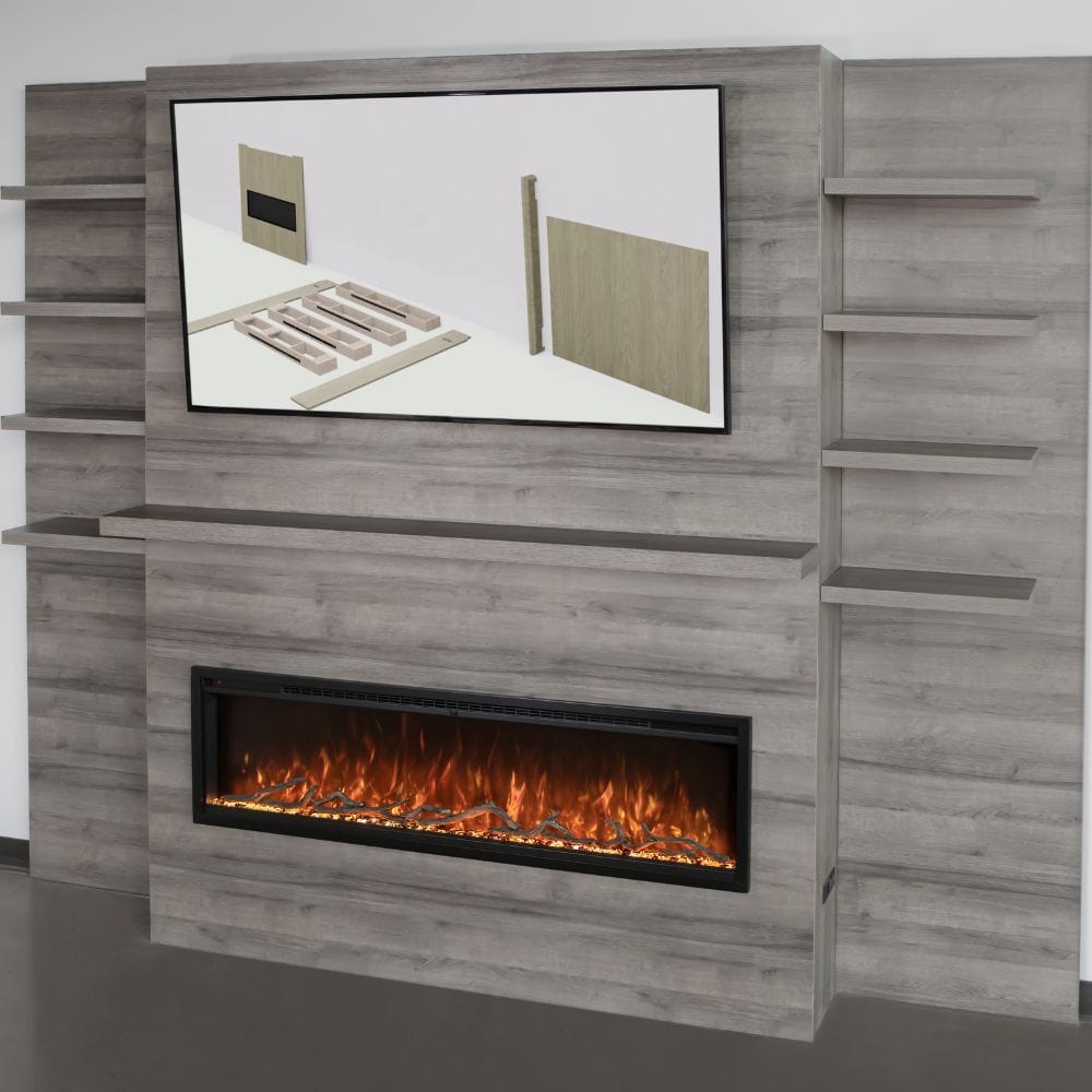 Modern Flames Allwood Fireplace Wall System for Spectrum Slimline Electric Fireplace