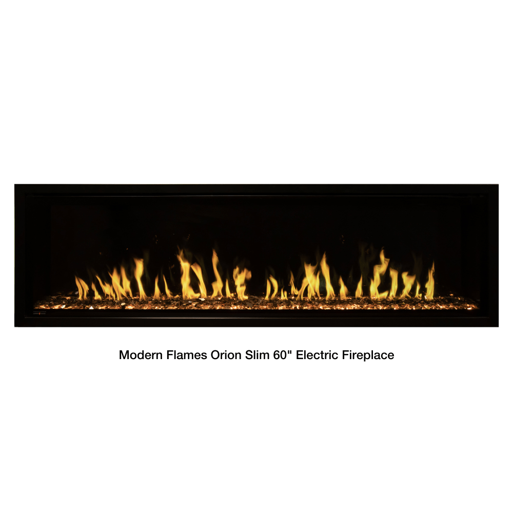 Modern Flames Orion Slim Built-In/Wall Mounted Smart Virtual Electric Fireplace with Real Flame Effect