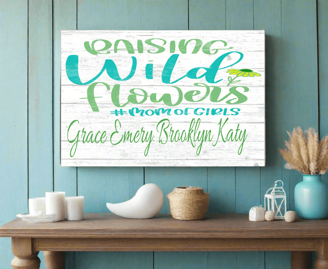 Mom Of Girls Gift Sign PERSONALIZED with Names of Daughters