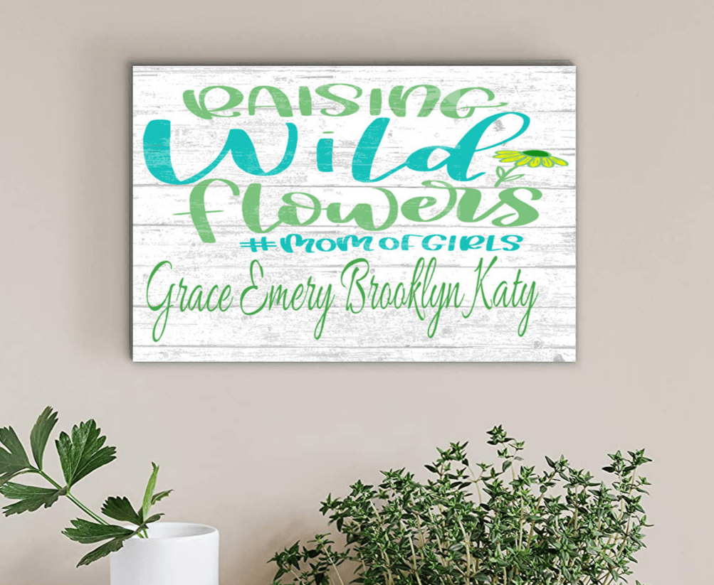 Mom Of Girls Gift Sign PERSONALIZED with Names of Daughters