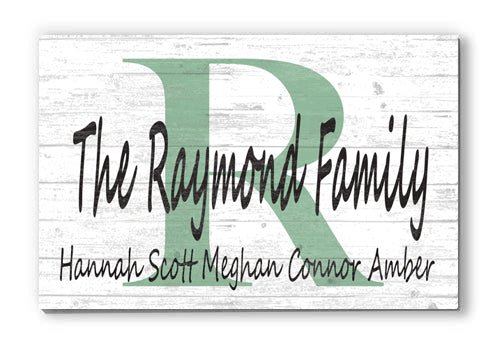 Monogram Family Name Sign Custom With Est. Date or Family Member Names
