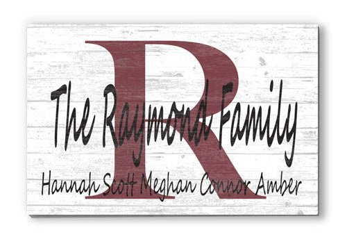 Monogram Family Name Sign Custom With Est. Date or Family Member Names
