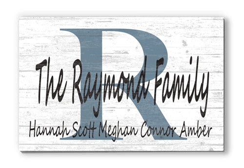 Monogram Family Name Sign Custom With Est. Date or Family Member Names