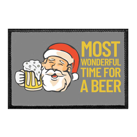 Most Wonderful Time For A Beer - Santa - Removable Patch