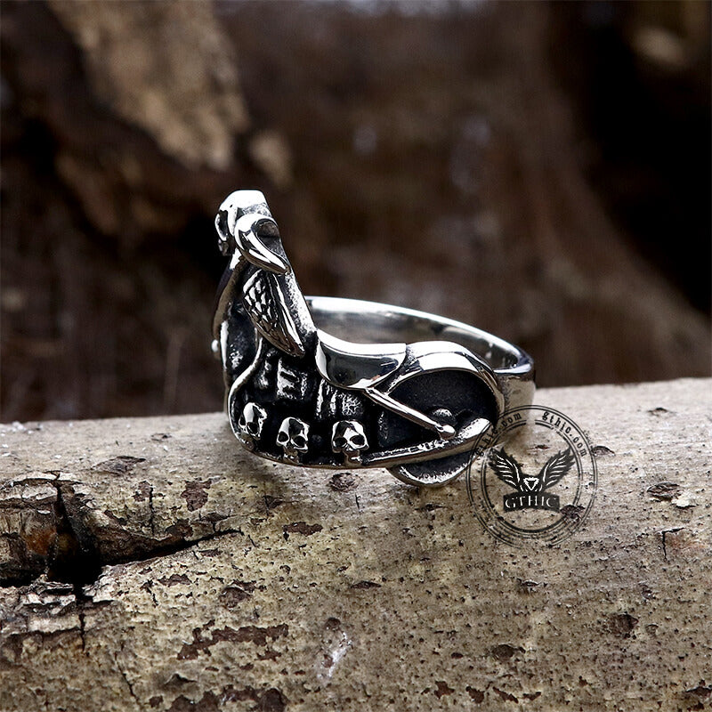 Motorcycle Skull Stainless Steel Biker Ring