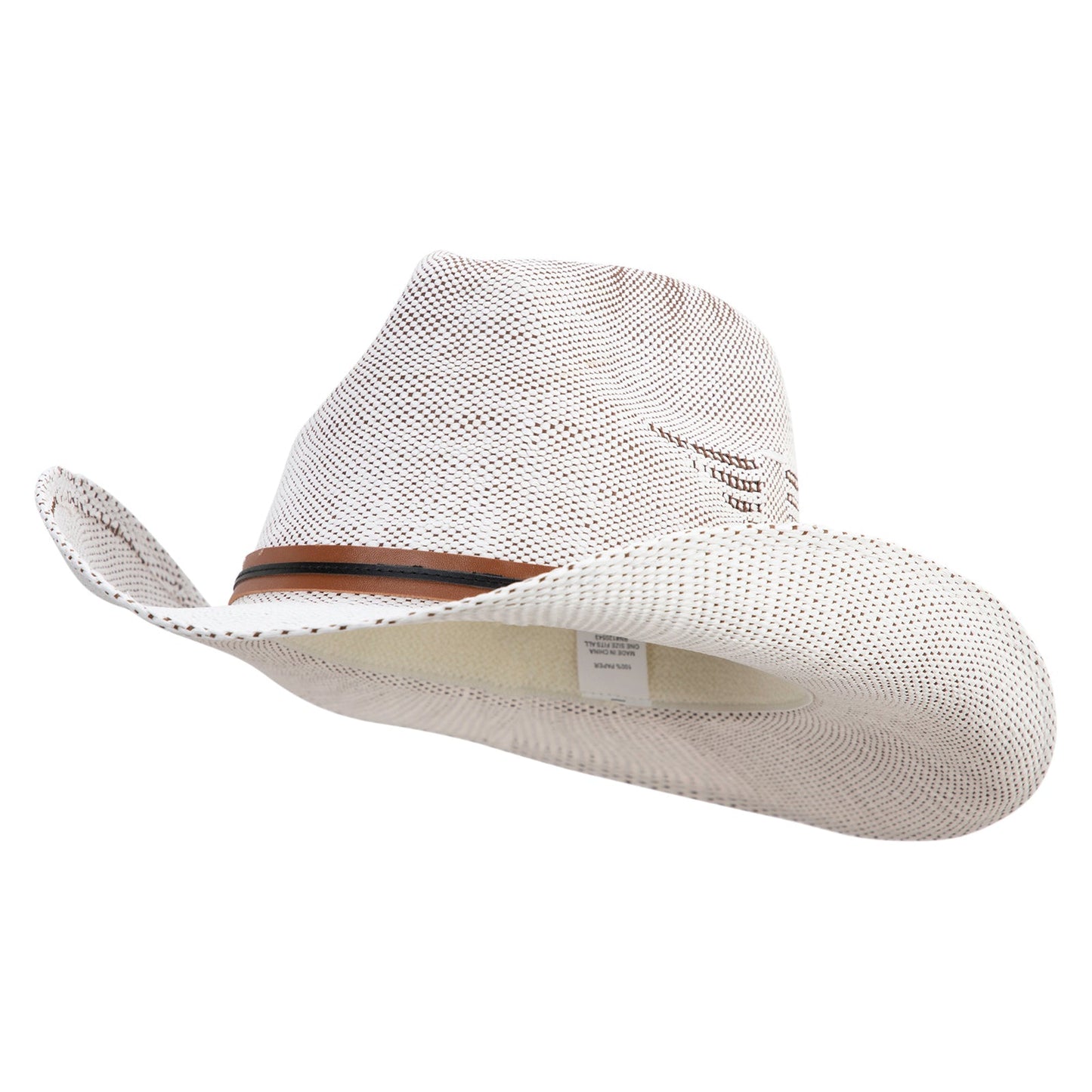 Men's Paper Straw Cowboy Hat with Eagle Design