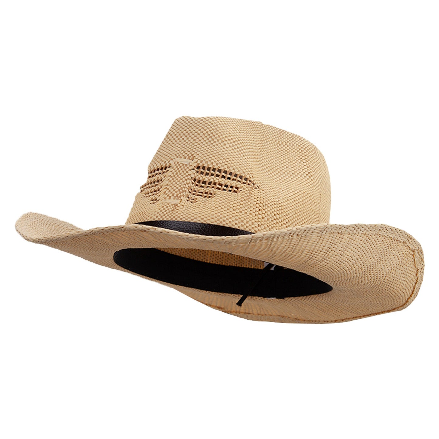 Men's Paper Straw Cowboy Hat with Eagle Design