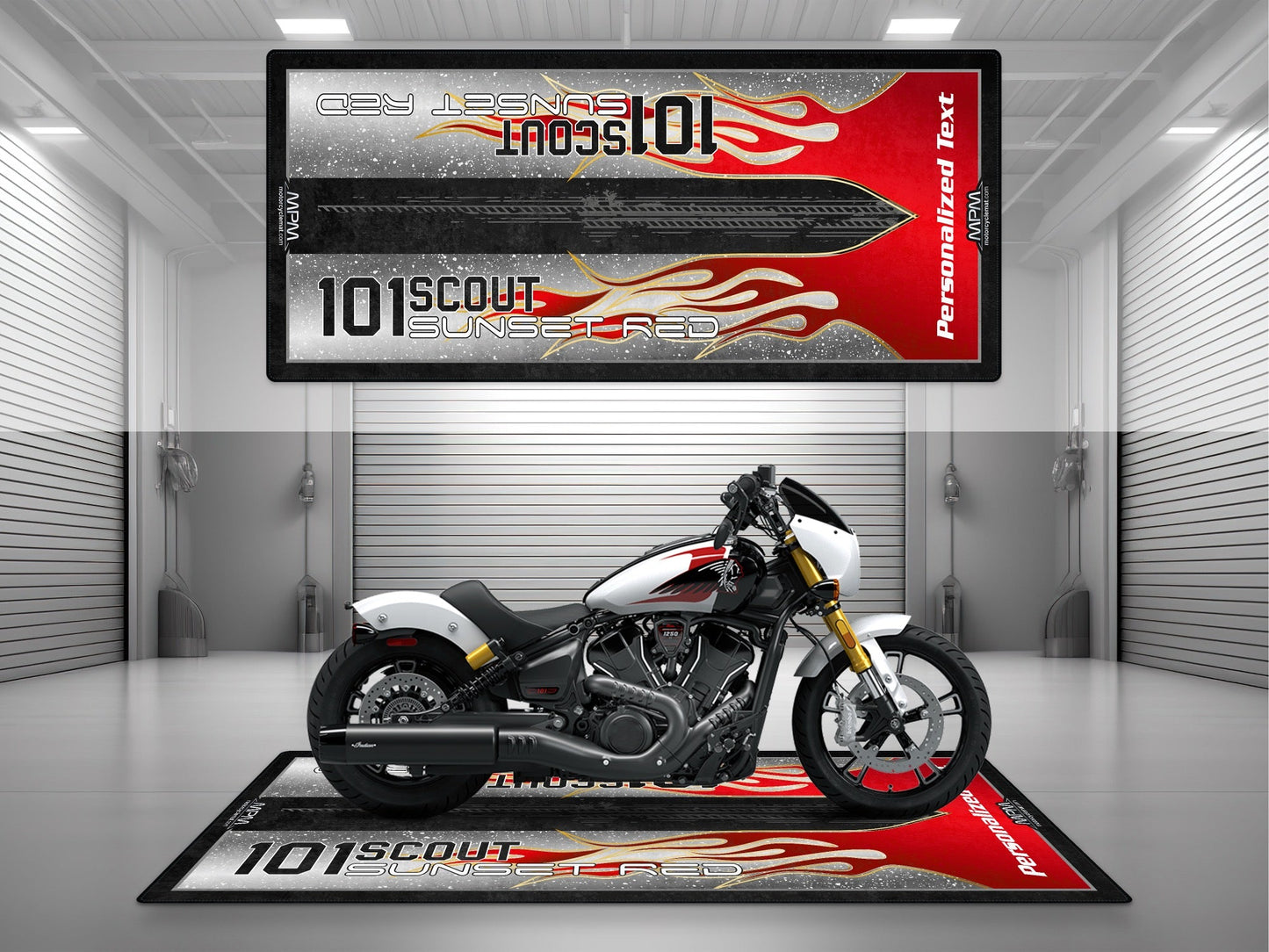 MPM Motorcycle Mat for Indian 101 Scout Bobber - U303